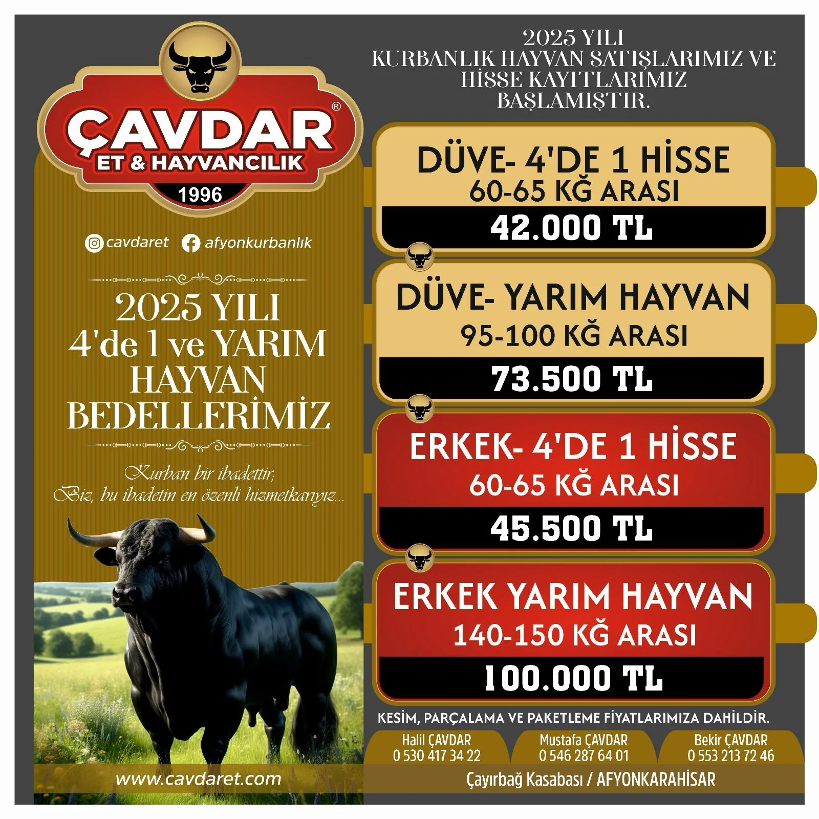 Afyon Adaklık Kurban | Akika Kurbanı | Şükür Kurbanı | Online Adaklık Kurban